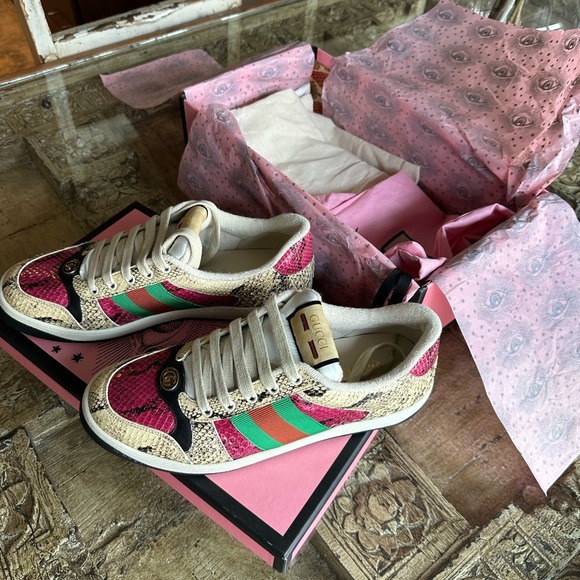 LIMITED EDITION never worn men’s Gucci Garden exclusive python skin trainers - Picture 8 of 9